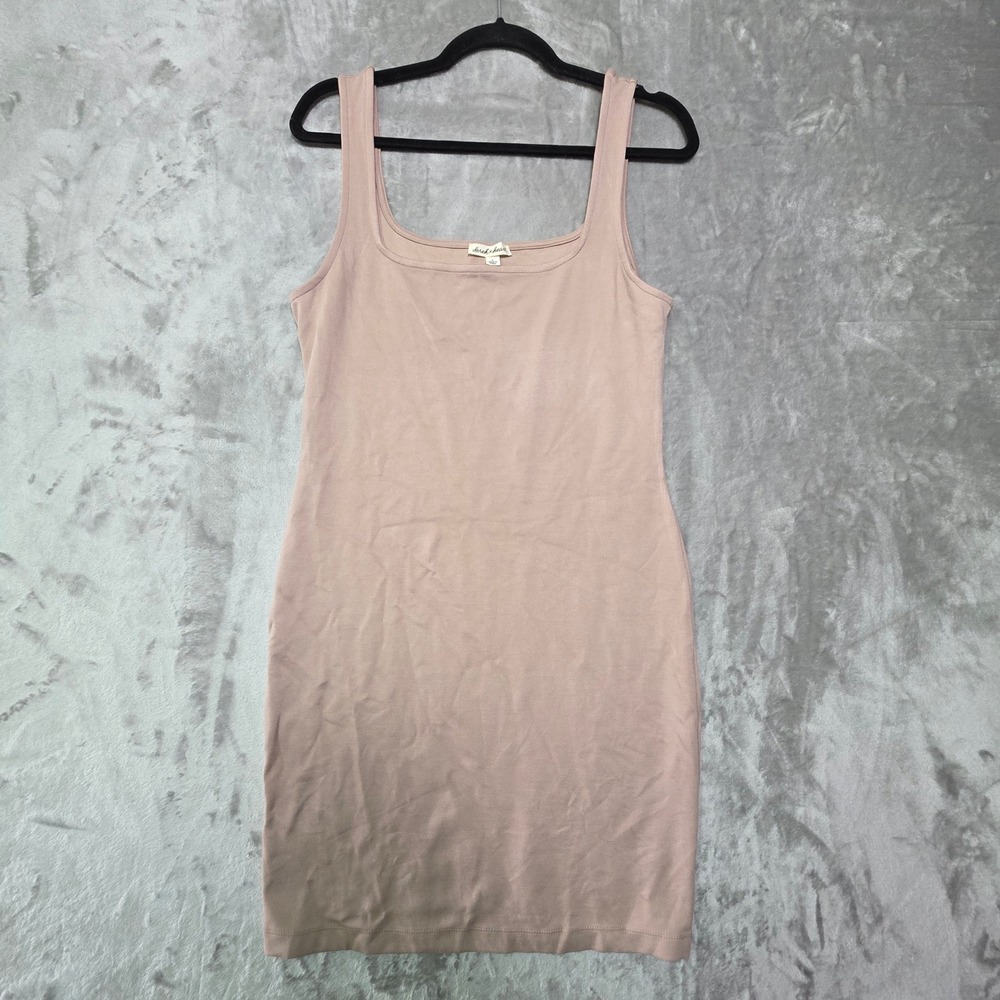 Derek Heart Womens XL Mauve Pink Bodycon Tank Mini Dress Square Neck Stretch
